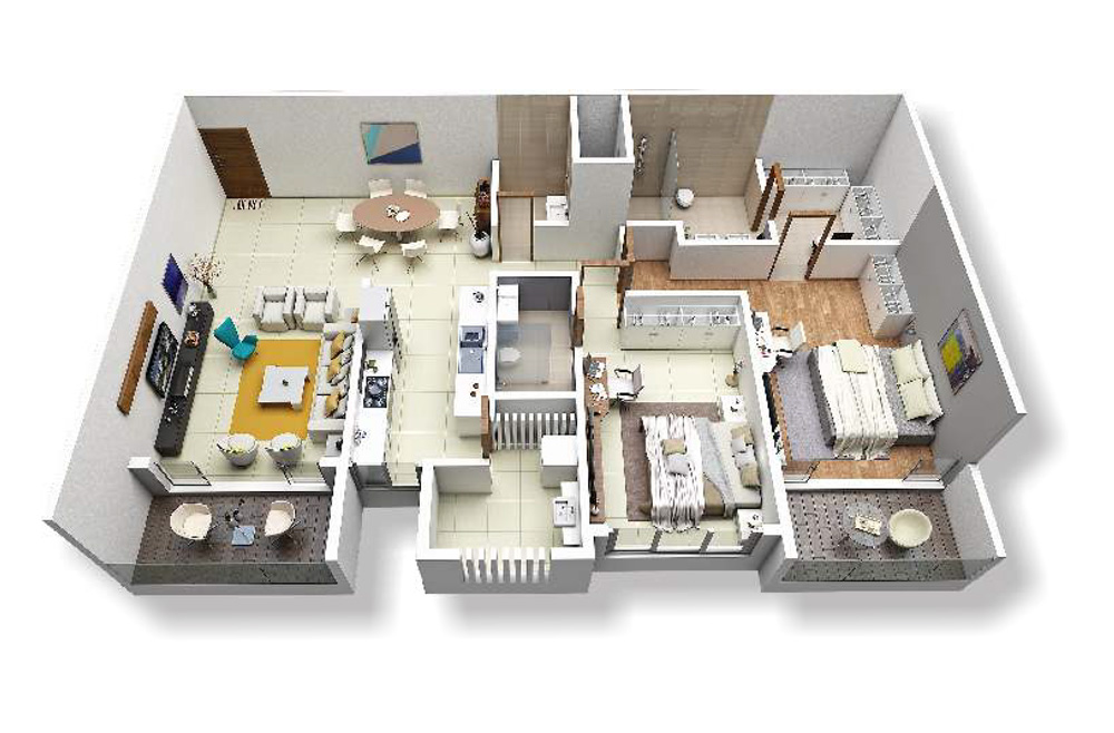 2 bed B view 